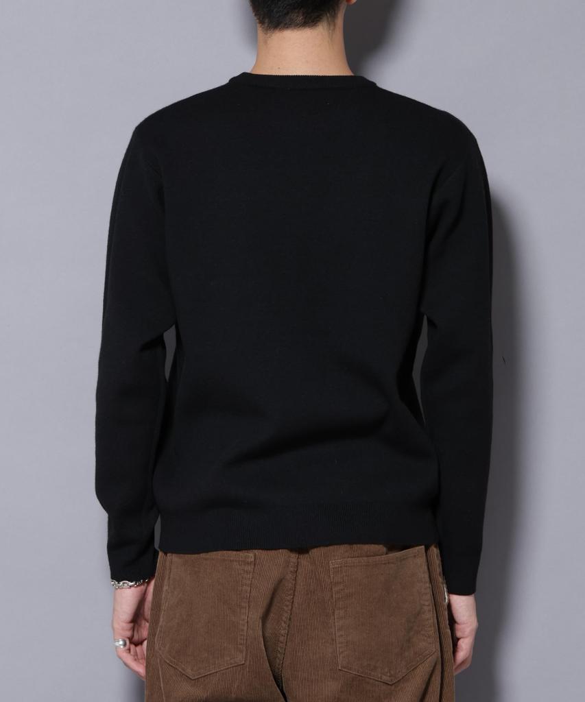 Nano Universe Silk Blend Crew Neck Size Knit, Men's, M, 140, Green, 672-5222227