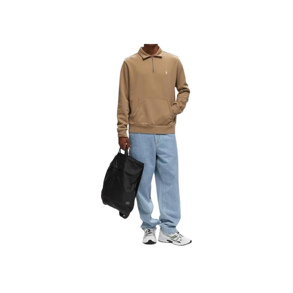 Polo Ralph Lauren Logo Embroidered Pullover Long Sleeve Sweatshirt Men sweatshirt Khaki 710934601-011