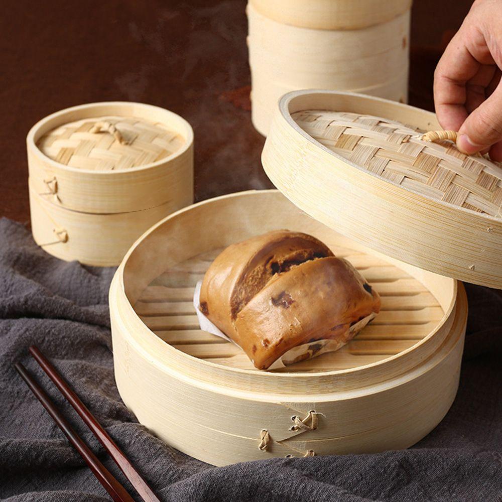 Natural Useful Handmade Bamboo Steamer Vegetable Snack Souvenir Basket Dumpling Steamers