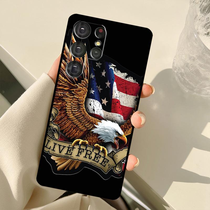 American USA Flag Eagle Case For Samsung Galaxy S25 S24 S23 S22 S21 S20 Ultra S9 S10 Plus S21 FE S25 FE Back Cover