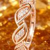 Korean-style Minimalist Ring with Interwoven Leaf Design and Full Diamond Embellishments Light Luxury, Versatile, and Fashionable Thin Ring for Women