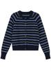 Women's Retro Color Block Striped Knit Cardigan - Spring/Autumn 2026, Loose Casual Fit