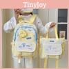 Letter Cartoon Embroidery Student Lightweigh Backpack Three Piece For School Use