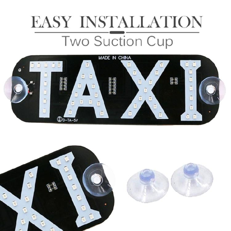 USB Taxi Top Light Roof Taxi Sign Waterproof Taxi Dome Light with Suction Cup