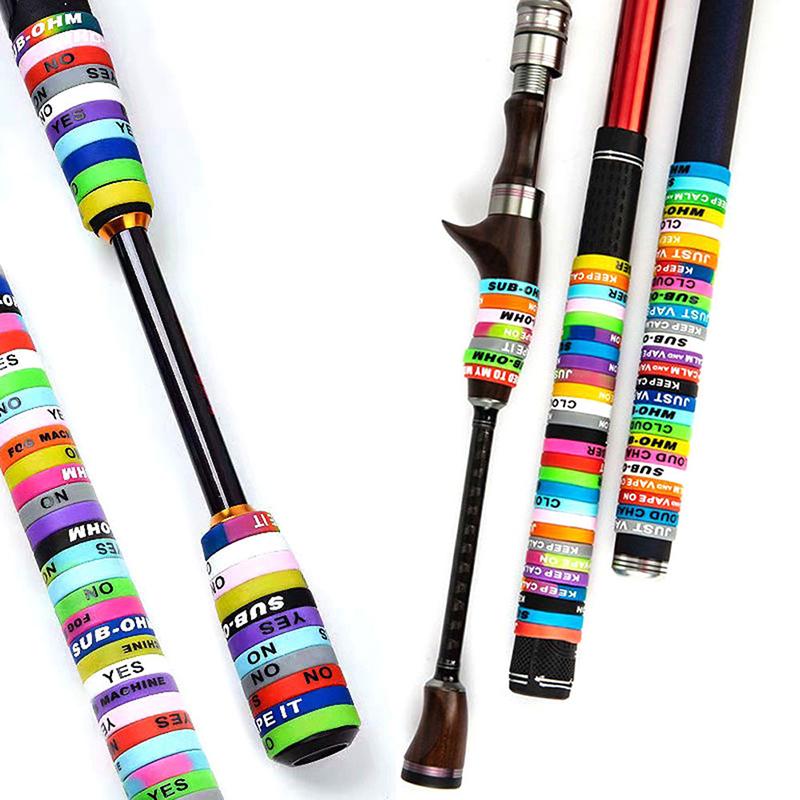 10Pcs Anti Slip Bands Silicone Ring O-Shaped Ring Protector Random Color Tackle Anti-Slip Ring For Fishing Rod Fishing Tackle