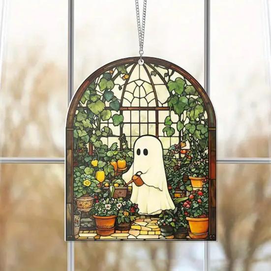 Ghost Sun Catcher Acrylic Bright Color Lampshade Pendant Halloween Party