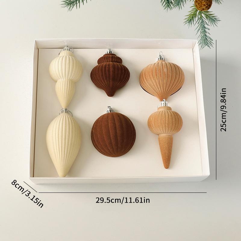 1Set Special-shaped Flocked Christmas Tree Hanging Pendant Christmas Flocked Ball Home Festive Decor 2025 Christmas Decorations