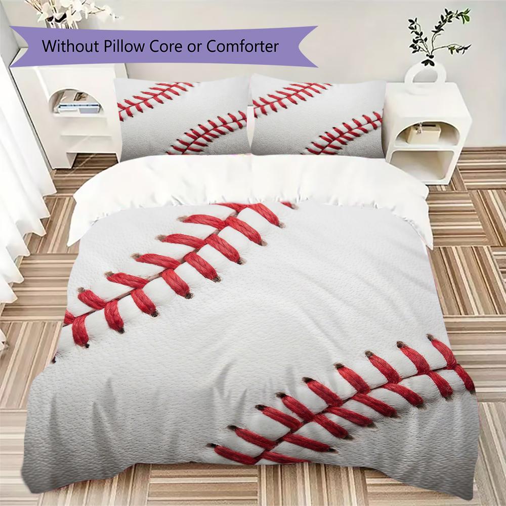 Vintage Sports Pattern Bedding Uilt Set Uilt Cover Pillowcase Home Decoration Birthday Gift (1 * Duvet Cover + 2 * Pillowcase Without Core)
