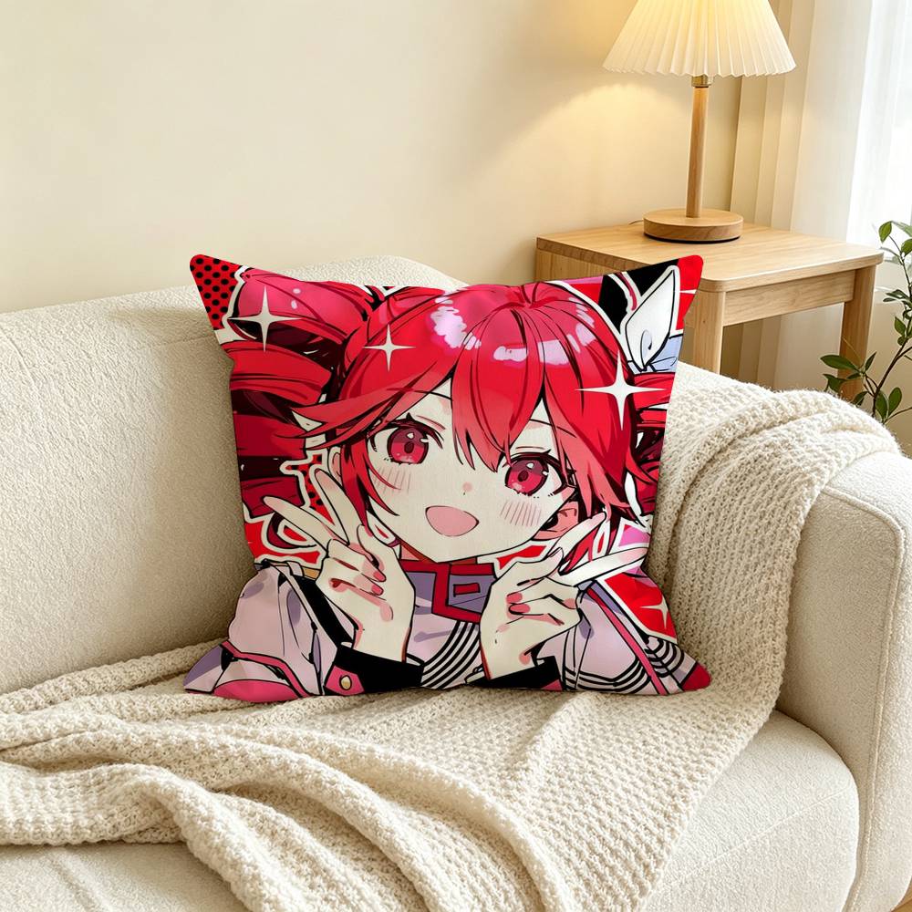 K-Kasane Teto Pillow Case Square Double-Sided Sofa Cushion Cover Bedroom Bedside Pillow