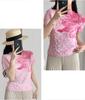 Schickes Batik-Plissee-T-Shirt: Vielseitiges, stilvolles Kurzarm-Top für Damen