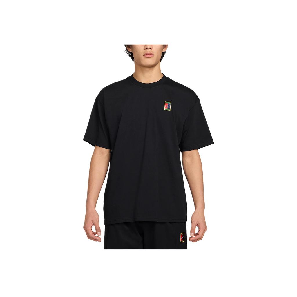 Nike Solid Logo Crew Neck Loose Fit Short Sleeve T-Shirt Men Tops Black HJ3363-010