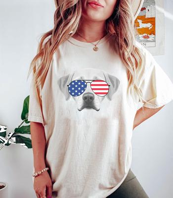 Dog 4th of July T-Shirt, Patriotic American Flag Tee
