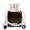 Small bag popular new fashion design pearl chain messenger bag shoulder square bucket commuter bag