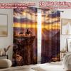2D Flachdruck 2 Stück Vorhang Party Fenster Vorhänge Sonnenuntergang Abenteuer Klippe Digital Bedruckte Polyester Vorhänge Festliche Vorhänge für