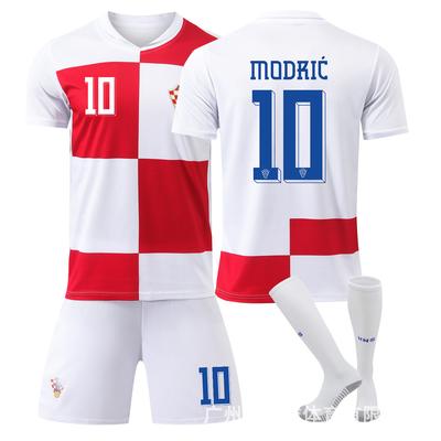 2425 Croatia Home and Away Jersey Cross-border Children's Football Jersey Set No. 10 Modric Adult Short Sleeve