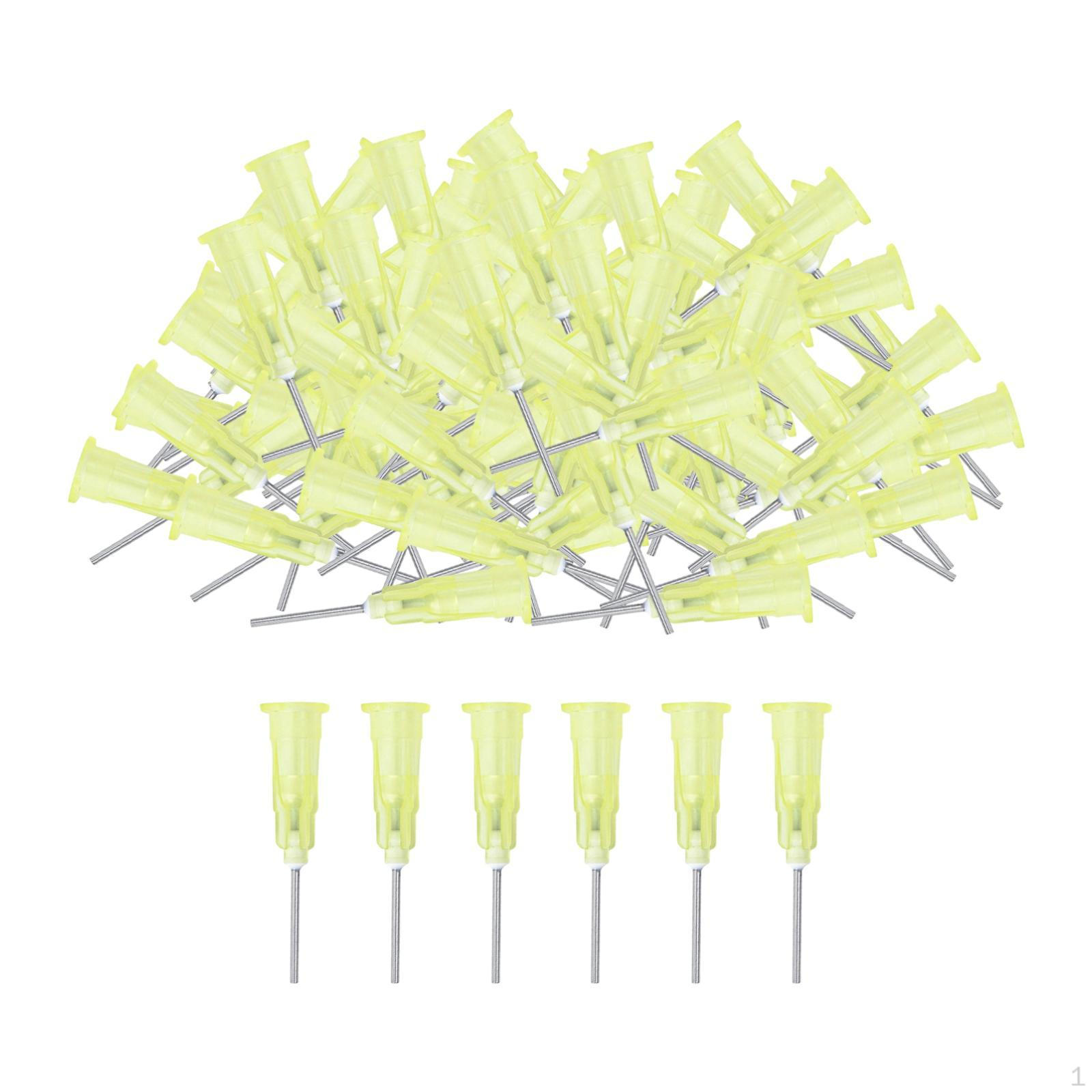 

100 Blunt Tip Dispensing Pins for Glue Application in DIY Projects жёлтый