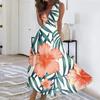Women's Summer Fashion Hawaiian Print V-Neck Sleeveless Tunic Casual Dresses