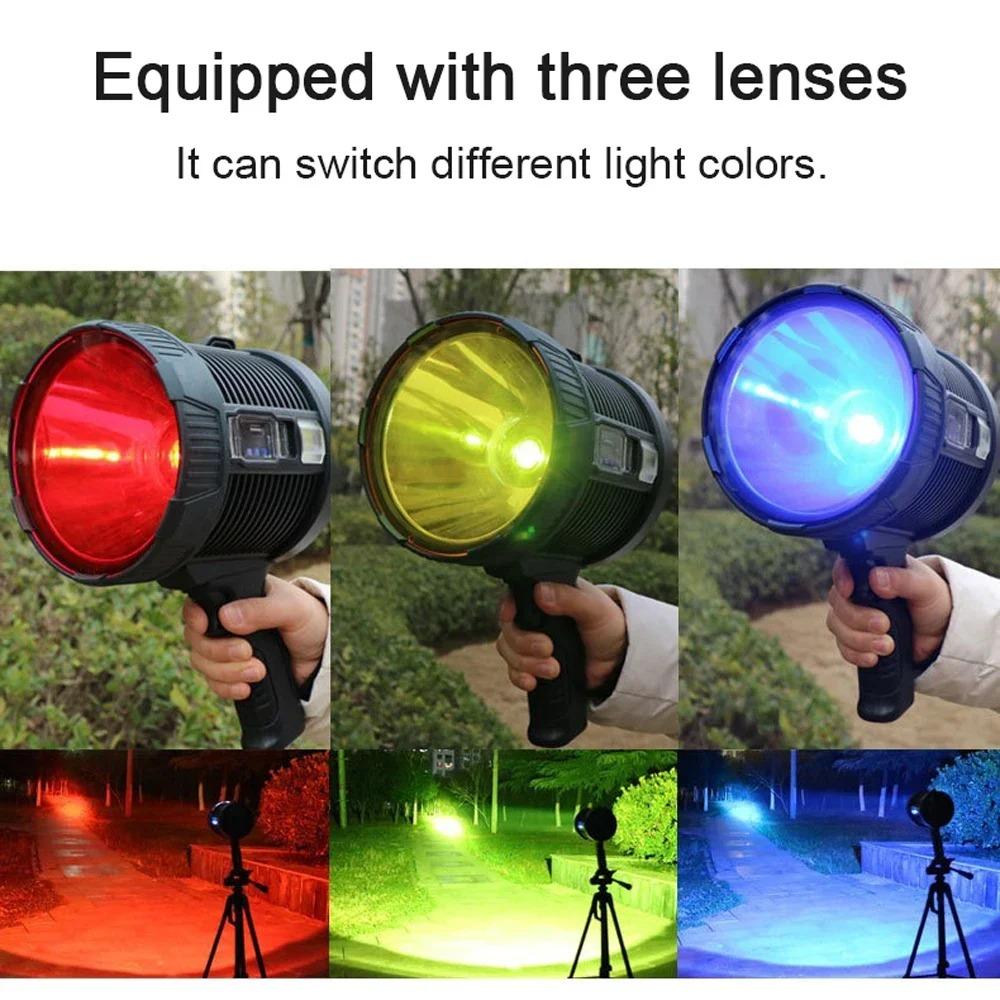 High Power Brightness Flashlight Outdoor Camping Waterproof Lights with Side Light Multi-Modes Torch USB Rechargeable Lantern