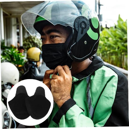 1 Pair Windproof Motorcycle Ear Pads Warm for Cycling Protective Covers for Biking Audible Riding Ear Warmers Universal Fit for Half Helmets