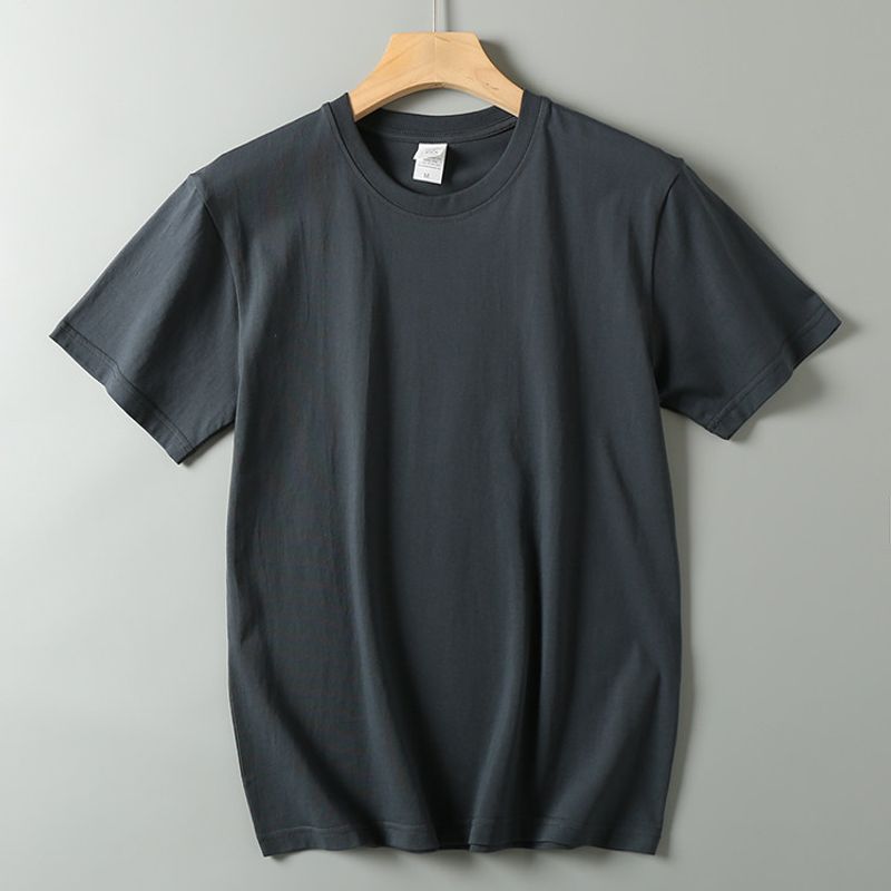 Big Sale Leak-Picking Export Men's Cut Label Tail Single Pure Cotton Short Sleeve T-Shirt Summer Solid Color Basic Half Sleeve Bottoming Shirt