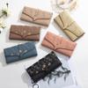 Women's Long Wallet with Printed Buckle Handle Bag Large Capacity Women's Leather Wallet
