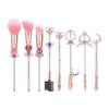 Elegant Sailor Moon Gem-Encrusted Makeup Brushes - Rose Gold Cosmetic Set with Pouch for British Fans