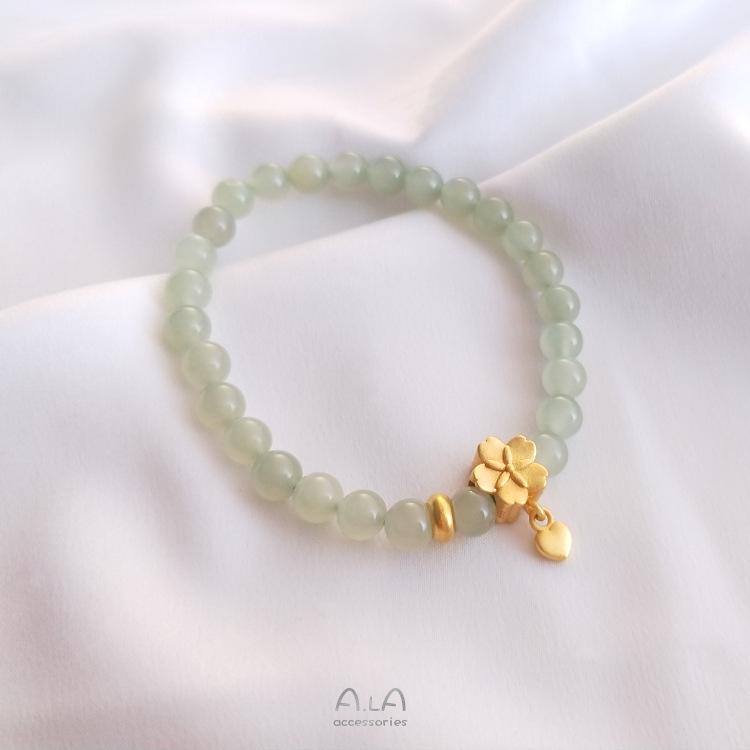 Vietnam Sajin Floral Spacer Beads: Strong Color Retention, Large Hole, Small Peach Heart, DIY Pendant Accessories