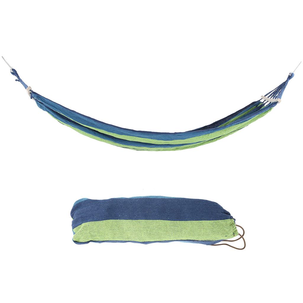 Lightweight Camping Hammock Portable Outdoor Travel Hammock with Hardwood Spreader BarBlue with Color Stripe
