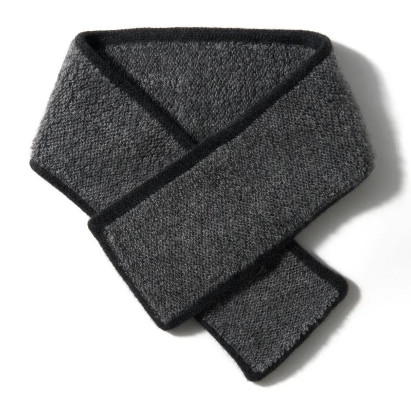 

Cashmere Through-Hole Small Scarf Toweling Terry Knitted Neck Warmer Women Autumn Winter Cowl Men Soft Wool Cashmere Accessories One Size