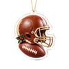 Football Theme 2D Acrylic Flat Christmas Hanging Ornament Set for Holiday Tree Decor