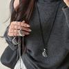 New Irregular Comb Shape Pendant Necklace for Women Unique Design Long Sweater Chain Personality Hanging Neck Daily Accessory