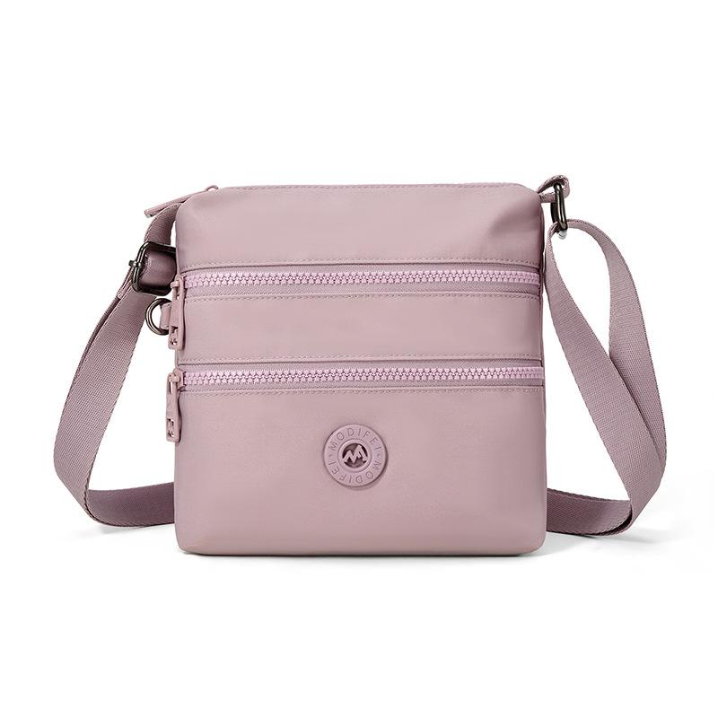 Solid Color Small Square Bag Women's Outdoor Waterproof Nylon Shoulder Crossbody Bag