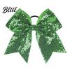 Large Glitter Bow Ties Sequins Hair Bows Elastic Tie Cheerleading Bands for Girls Band Ponytail Holder Scrunchies Women Teens Kids Colorful Sequin