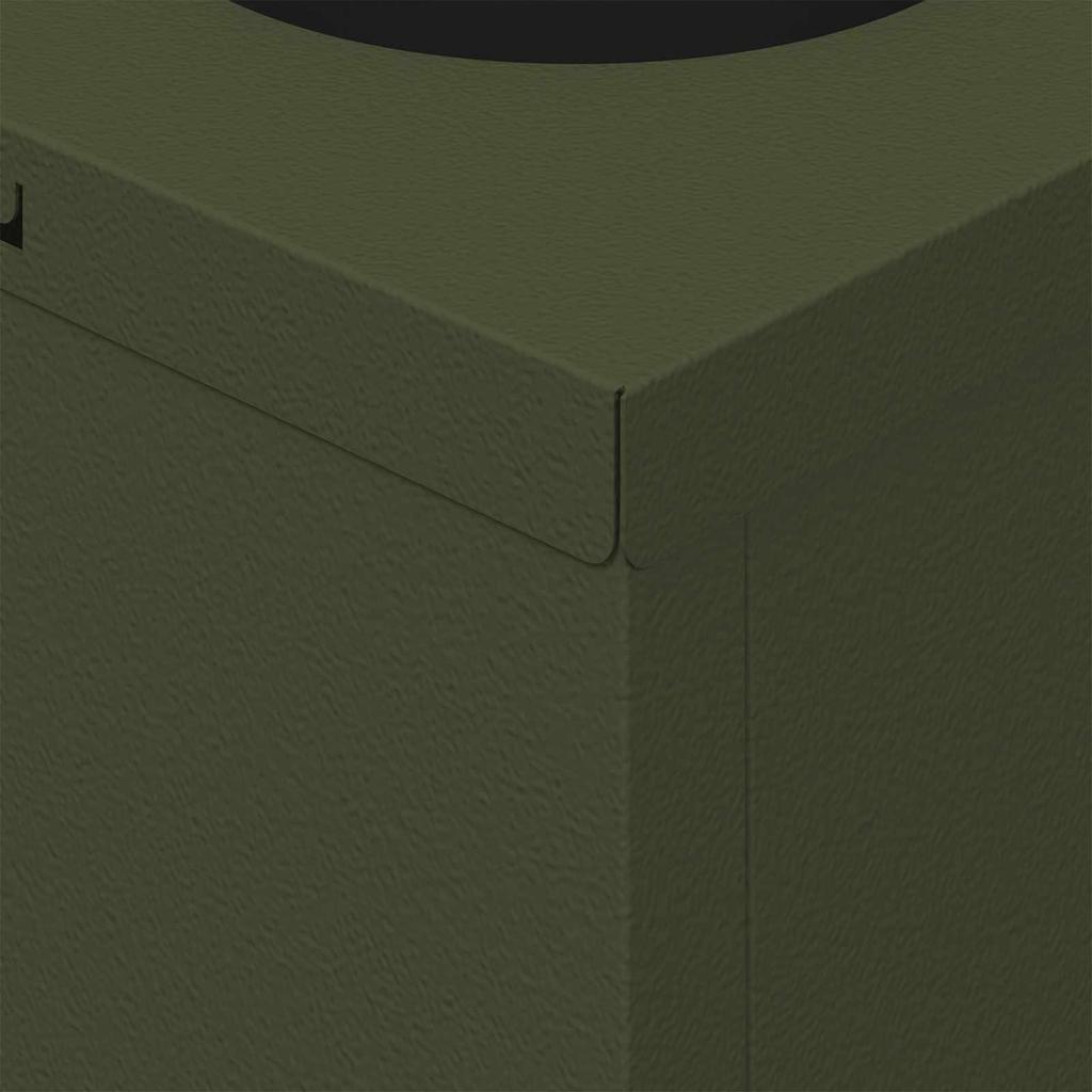Solar LED Path Light 2 Pcs Olive Green Cold Rolled Steel