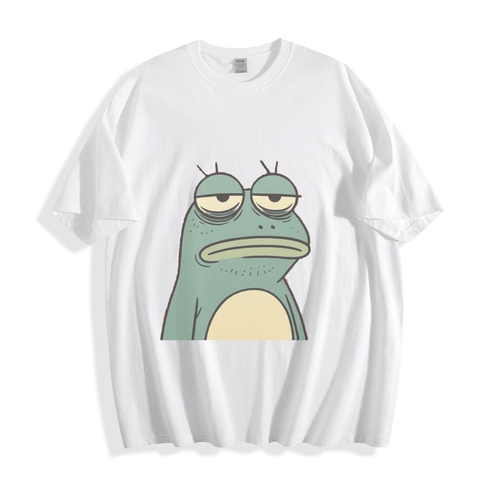 Sassy Frog Cartoon T-Shirt - Chill Wide-Eyed Wildlife Unisex Tee