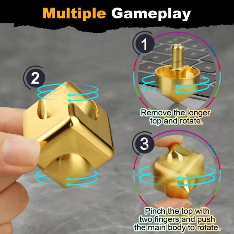Alloy Cube Spinner Fingertip Gyroscope Fidget Anti Stress Toys Adult Office Home Travel Portable Stress Reliever Toys Xmas Gifts