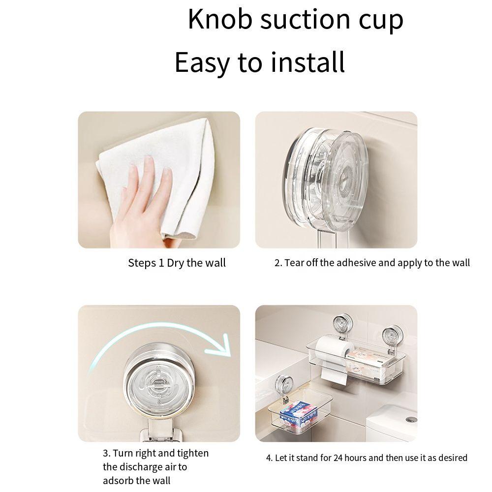 Punching Free Bathroom Storage Rack Multi-Function Suction Cup Wall Mounted Tissue Box Removable Drainable