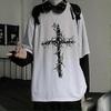 Herren Damen Gothic Shirt Y2K Emo Grunge Alt Vintage Langarm Top T-Shirt Dark Academia Harajuku Kreuz Sweatshirt Kleidung