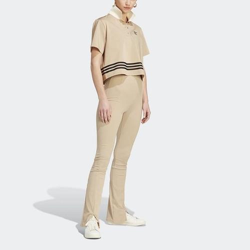adidas originals Women's Adicolor 70s Polo Shirt 'Brown Desert' IK7850