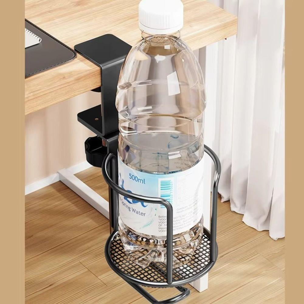 Upgraded Arm Clamp 2 in 1 Cup Holder Multi-Functional Anti-Fall Design No Drill Desk Cup Holder Edge Mount 360 Degree Rotating