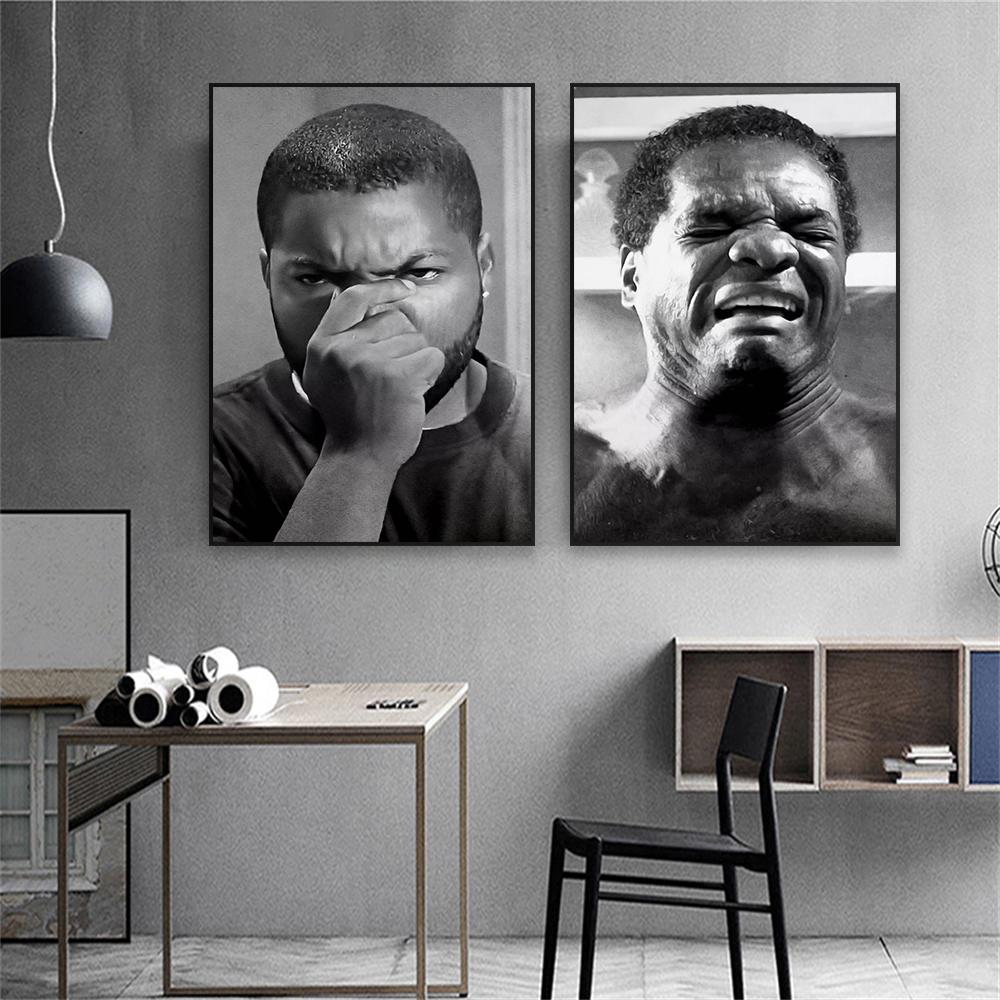 Poster Amuzant pentru Peretele Băii Imprimeuri cu Portrete Amuzante Artă Cinematografică Vintage Pictură pe Pânză Decorațiuni Negru și Alb pentru Toaletă