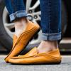 Summer Fashion Men Loafers Italian Casual Luxury Brand Men Shoes Genuine Leather Light Breathable Slip on Boat Shoes