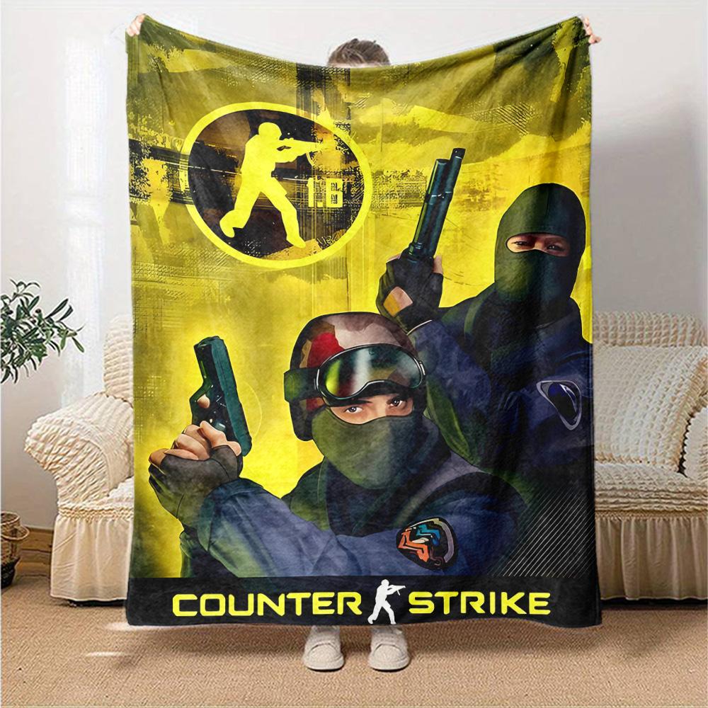 1pc Blanket - C-Counter strike2 CS2 Print Design,Lightweight Blanket for Sofa,Bed- Soft &Warm,Gift for All Seasons