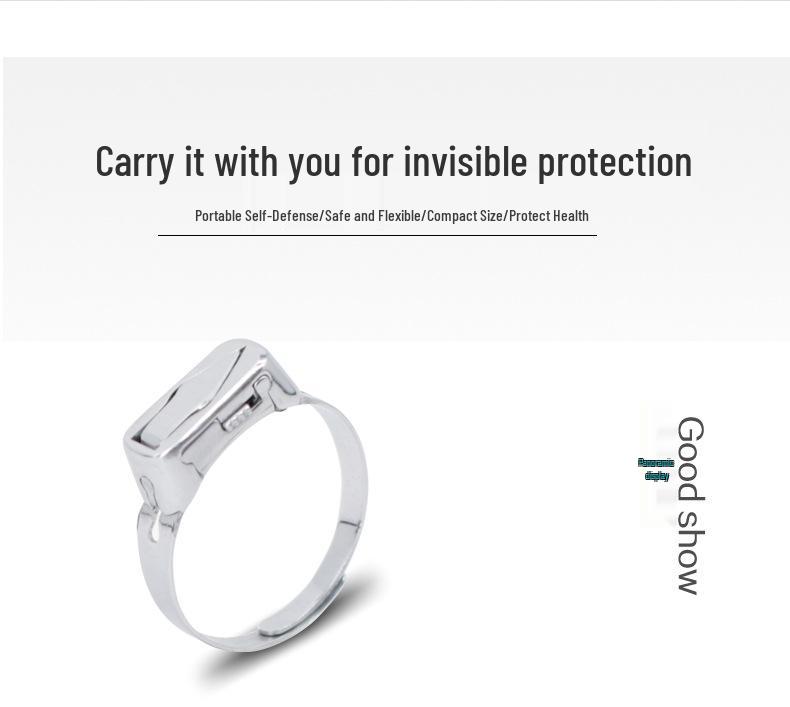 Wolf Defense Stainless Steel Titanium Ring – Unisex, Non-Fading, Hidden Weapon, Personal Safety Accessory