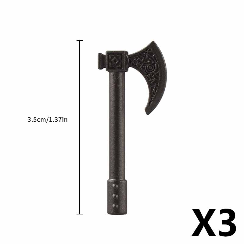 Medieval Figure Weapons Accessories Kits Building Blocks King Sword Lion King Shield Trident Battle Double-edged Axe Brick Toy