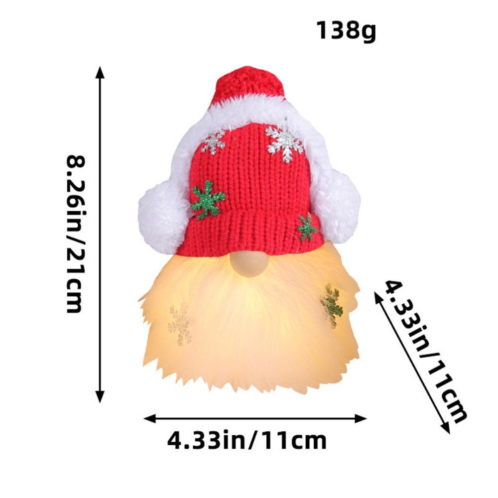Schlitten Gesichtsloser Zwerg Puppe Ski 2024 Weihnachts-Gnom Puppe mit LED-Licht Elf Weihnachts-Gnom Gesichtsloser Puppe Heimdekorativ