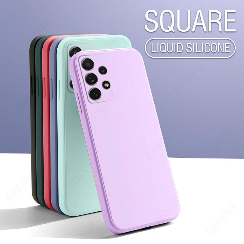 Case For Samsung Galaxy S25 Edge S26 S21 FE S22 S23 Ultra S24 Plus A55 A54 A37 A57 A16 A17 A56 5G Funda Liquid Silicone Cover