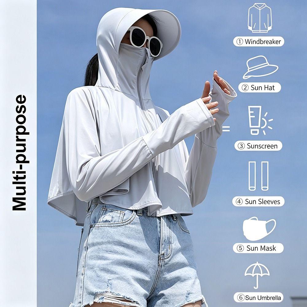 Long Sleeve Ice Silk Sun Shirt UV Protection Summer Jackets Sun Protection Clothing  for Cycling