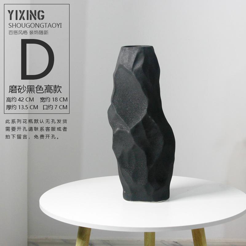 Irregular Ceramic Vase Simulation Stone Flower Pots Decorative Flower Arrangement Porcelain Vases Nordic Home Decor Modern