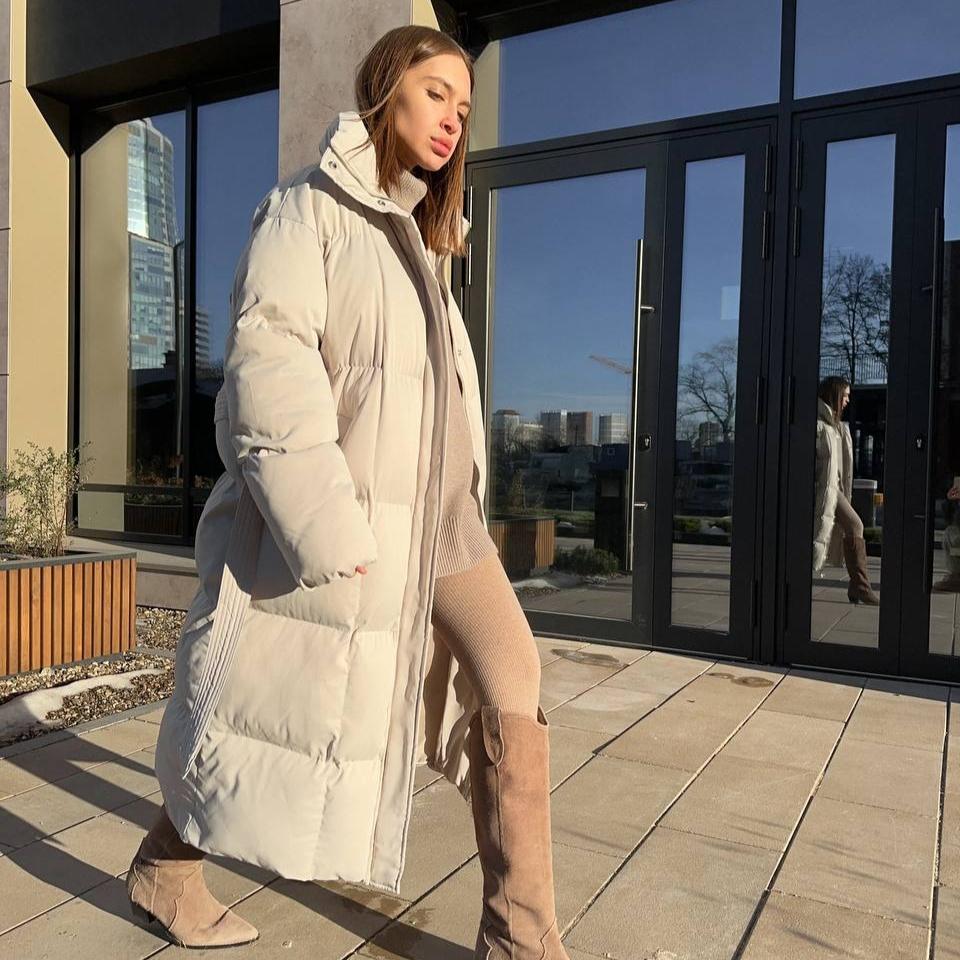 Winter Warm Coat for Women Windproof Hooded Long Jacket With Pockets Women's Full Zip Padded Coats Casual Warm Quilted Thick Jackets Outwear